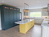 Blue/Yellow Modern Kitchen Image