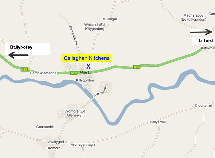 Callaghan Kitchens Donegal Map